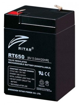 Ritar RT650 AGM Batteri 6V 5AH
