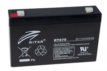 Ritar RT670 AGM Batteri 6V 7AH
