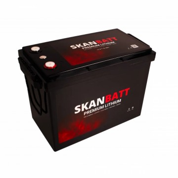 SKANBATT Premium Lithium - 12V 280Ah 200A BMS - 384x204x268mm - Bluetooth - Heat - 8 Års garanti