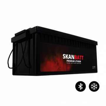 SKANBATT Premium Lithium - 12V 300Ah 200A BMS - 523x269x218mm - Bluetooth - Heat - 8 Års garanti